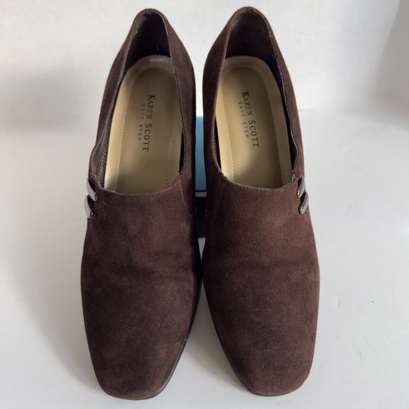 Karen Scott Brown Suede Heels Riley 7.5 - Picture 3 of 5